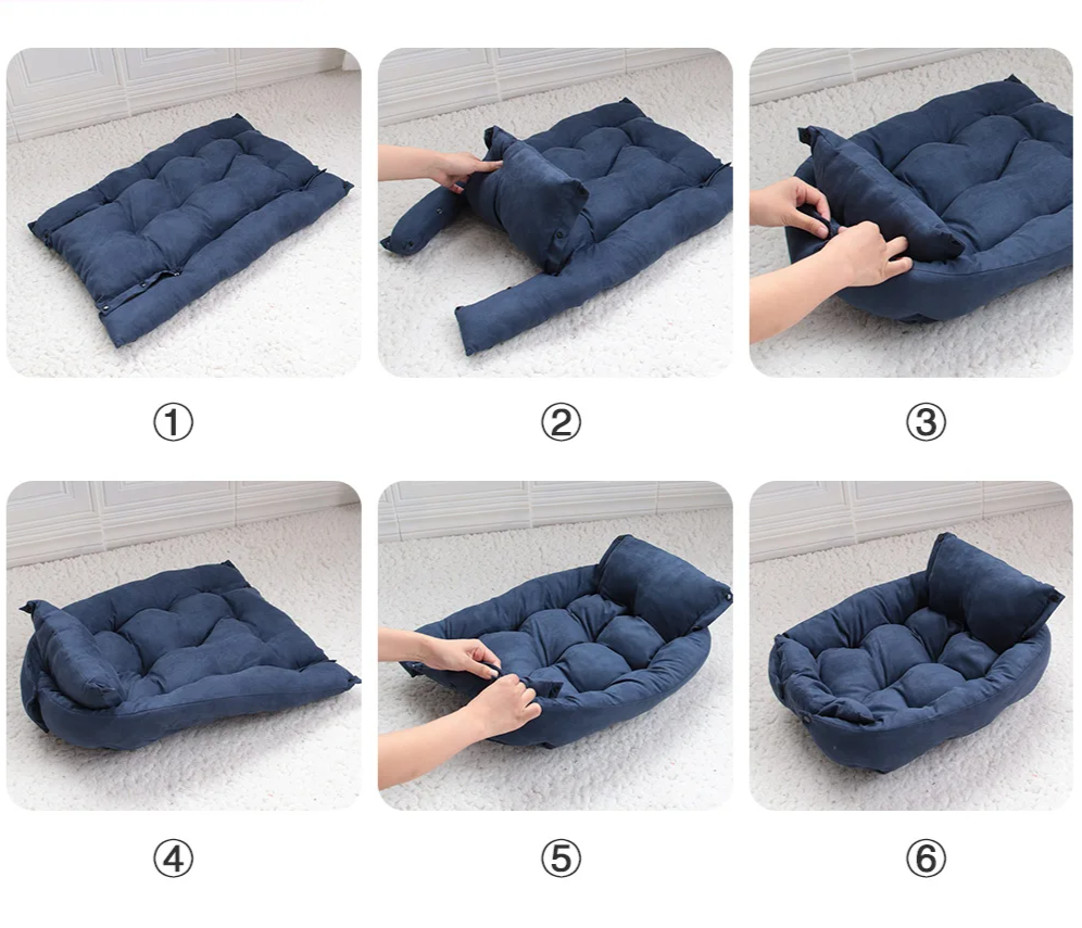 Snuggle Nest 3-in-1 Hunde- und Katzenbett – Multifunktionales, warmes Winterbett