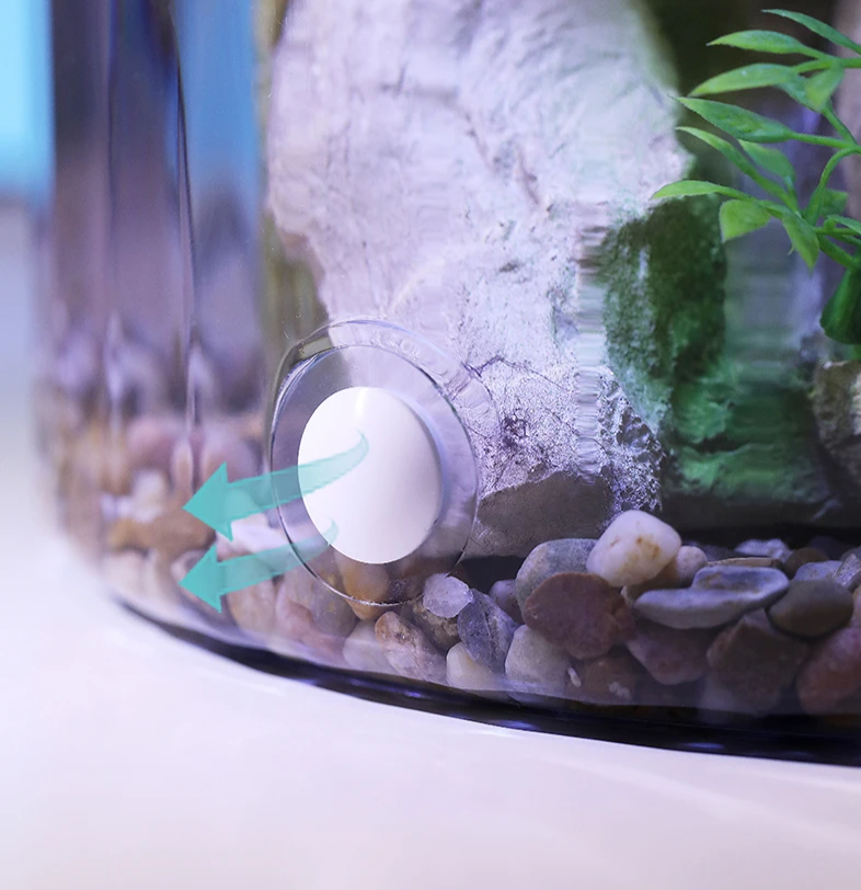 EcoFlow Kleines rundes Aquarium mit sauerstoffreichem Wasser