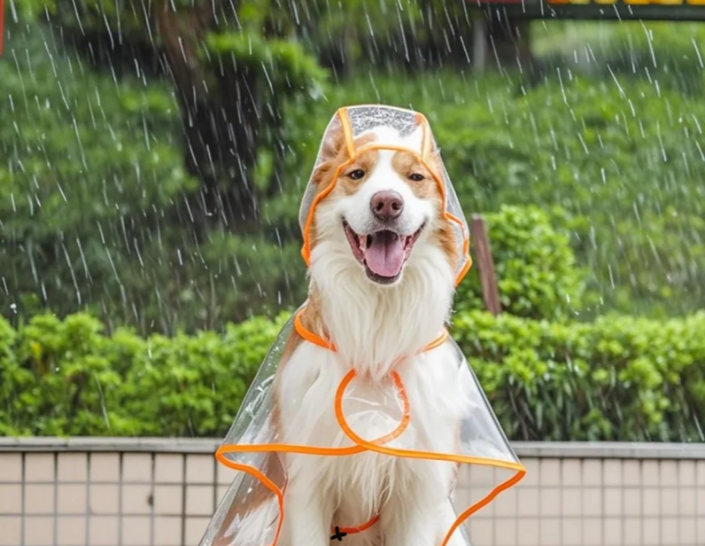 ClearPaw Transparenter Regenmantel für Hunde