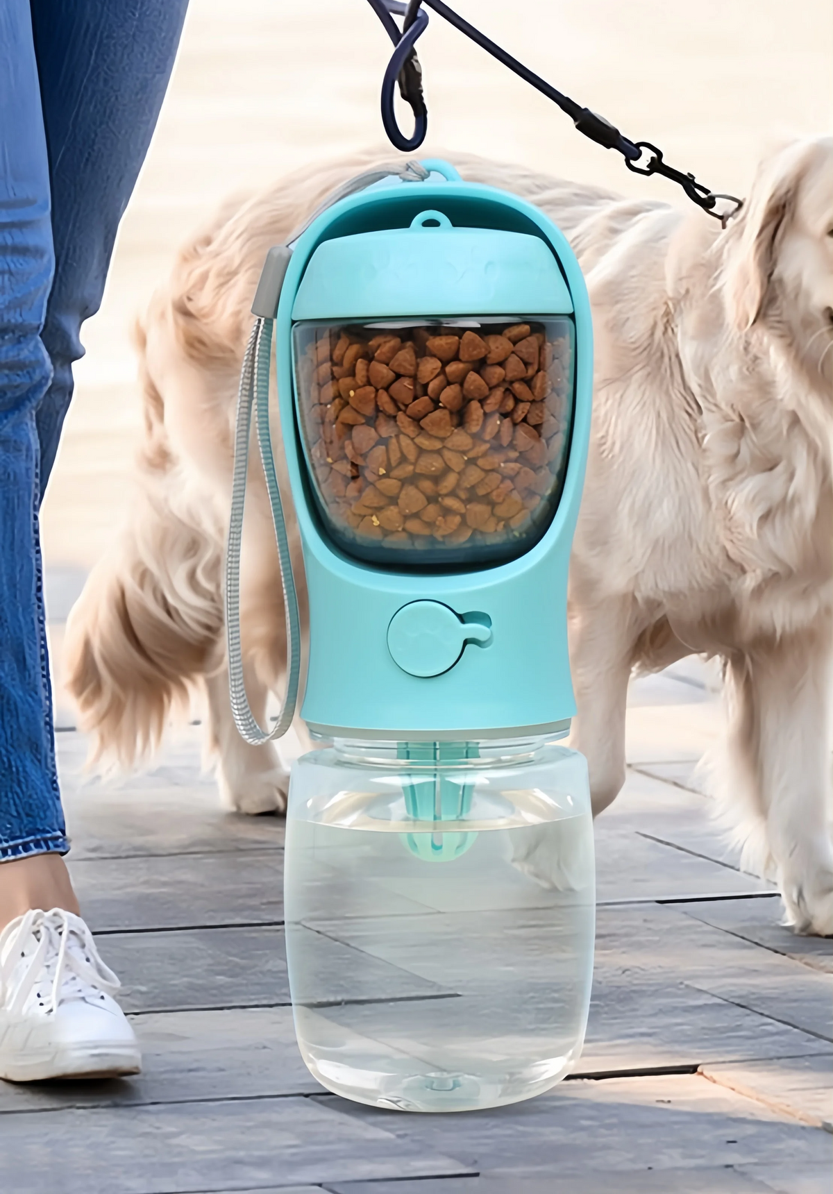 DUOPET 2-in-1 Tragbare Trinkflasche & Lebensmittelbehälter