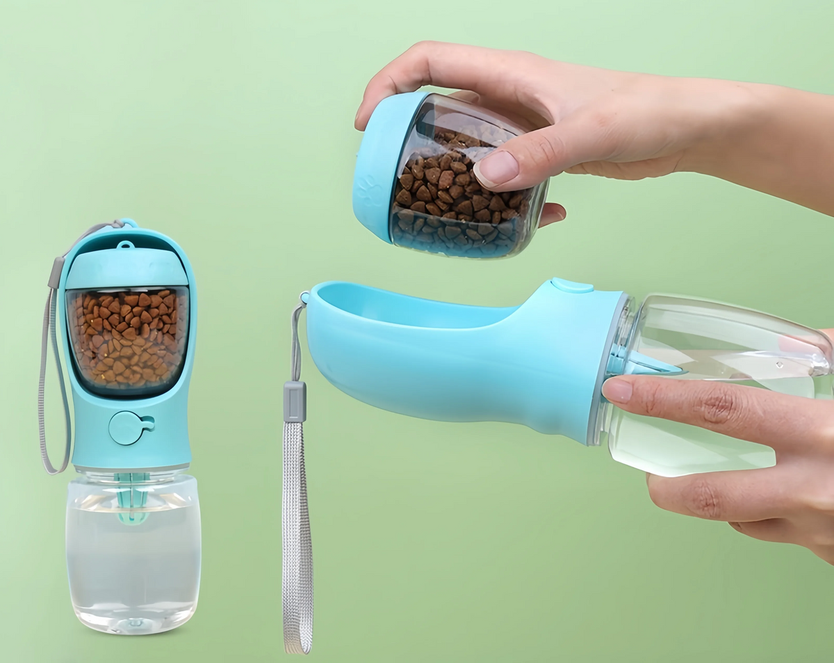 DUOPET 2-in-1 Tragbare Trinkflasche & Lebensmittelbehälter