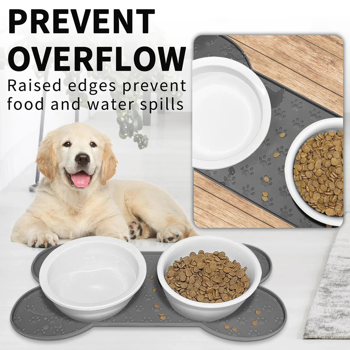 Rutschfeste Silikon-Futtermatte für Hunde und Katzen – wasserdicht