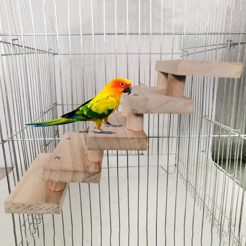 Mehrschichtige Hamsterleiter aus Holz – 3 bis 8 Ebenen – Holzfarbe