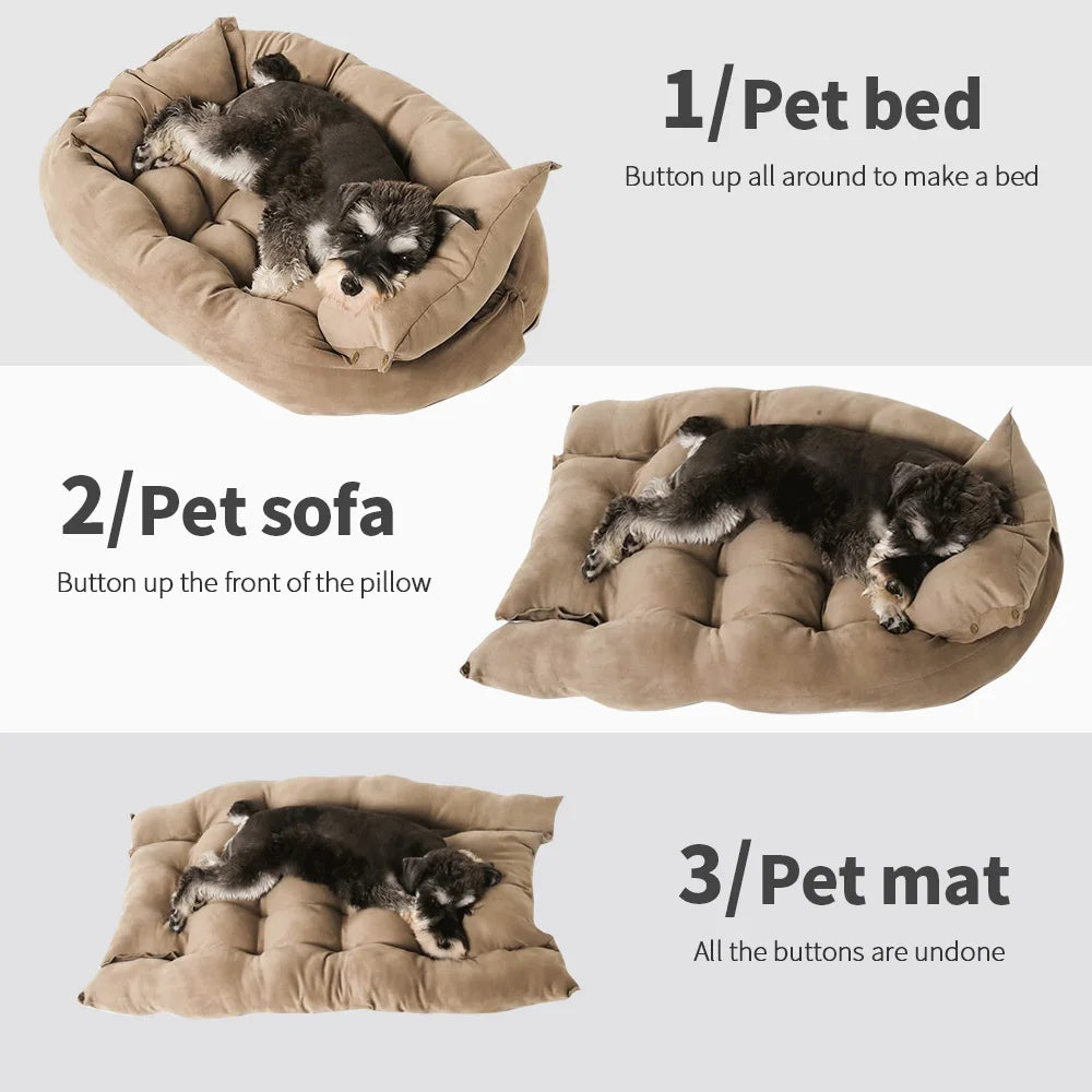 Snuggle Nest 3-in-1 Hunde- und Katzenbett – Multifunktionales, warmes Winterbett