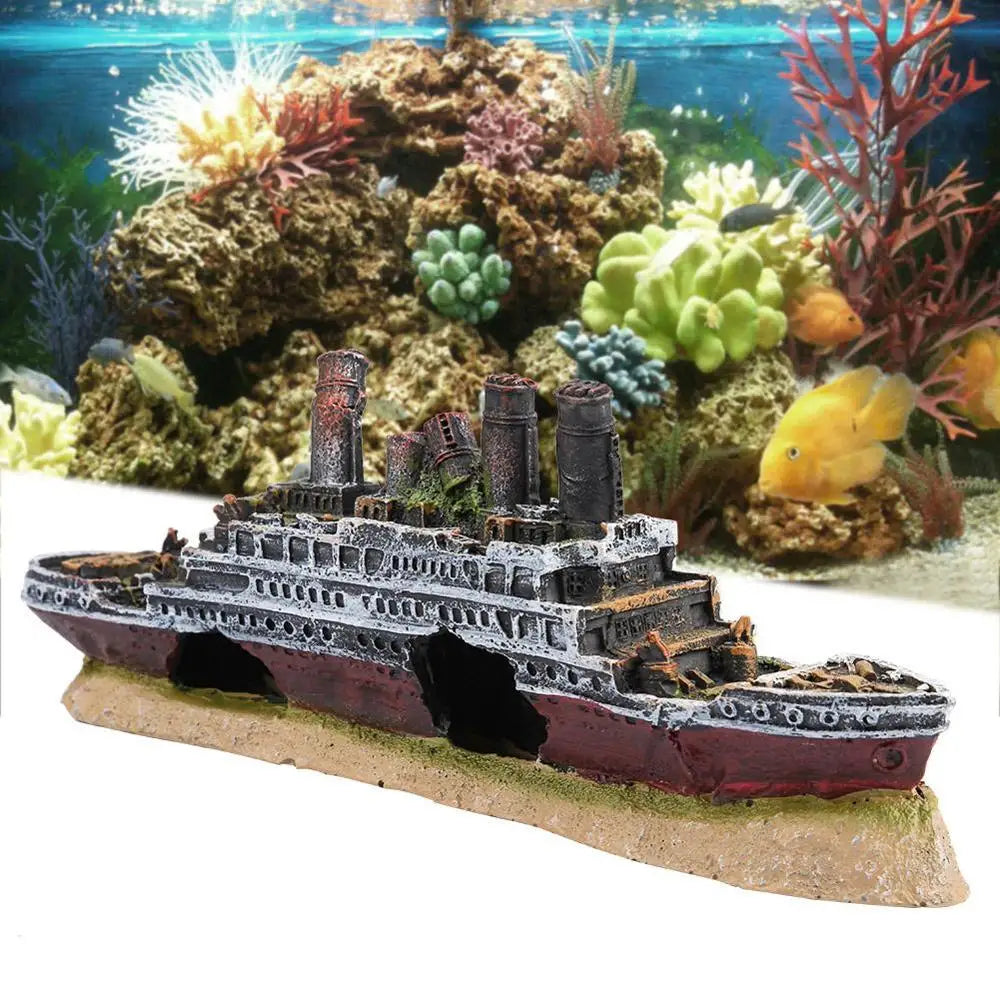 Aquarium-Schiffswrack-Ornament aus Kunstharz