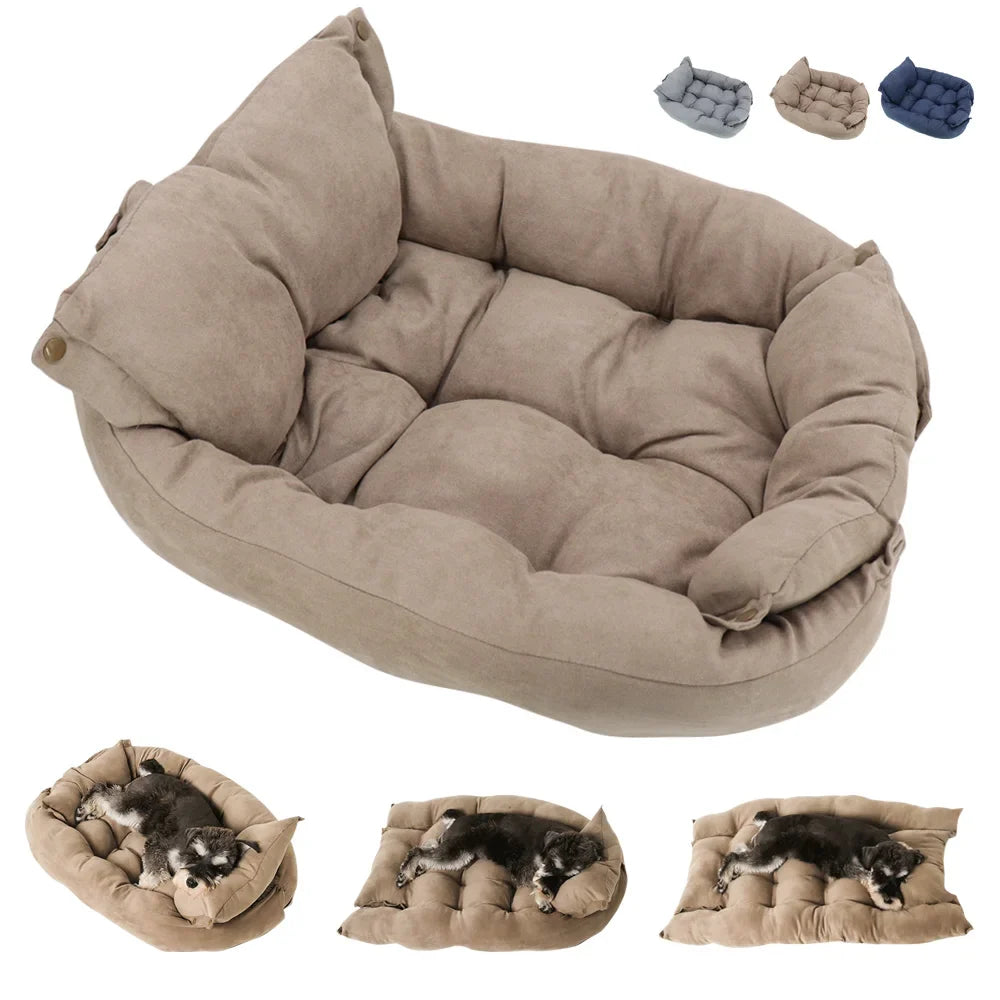 Snuggle Nest 3-in-1 Hunde- und Katzenbett – Multifunktionales, warmes Winterbett