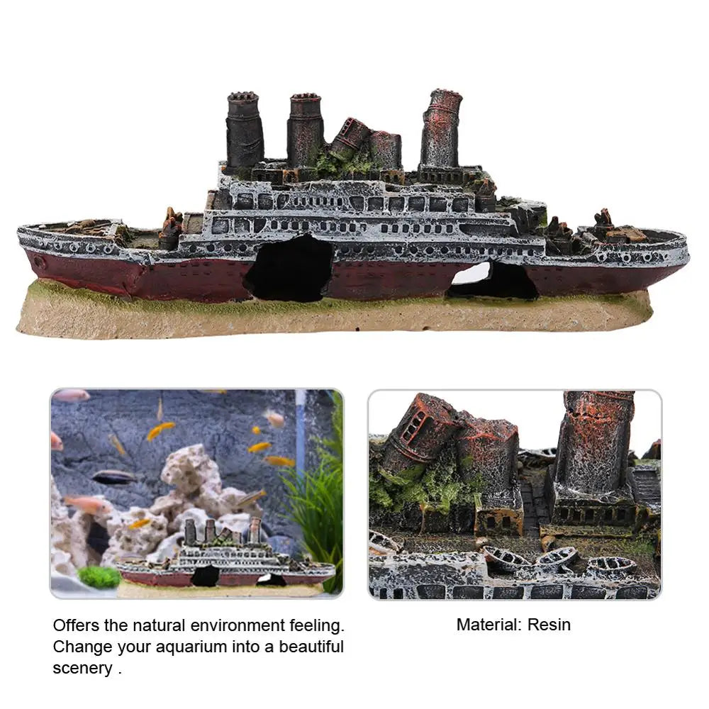 Aquarium-Schiffswrack-Ornament aus Kunstharz