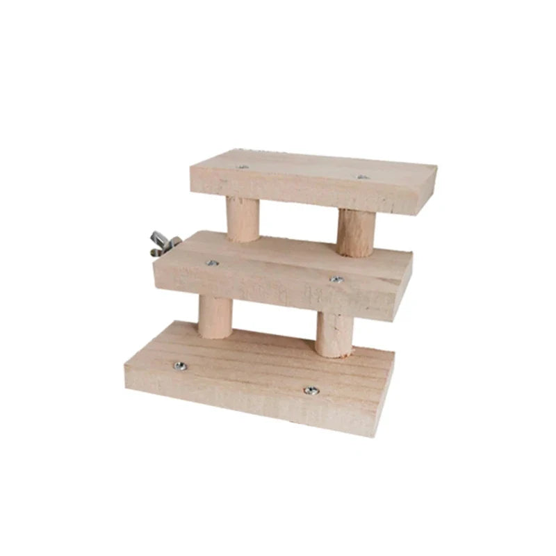 Mehrschichtige Hamsterleiter aus Holz – 3 bis 8 Ebenen – Holzfarbe