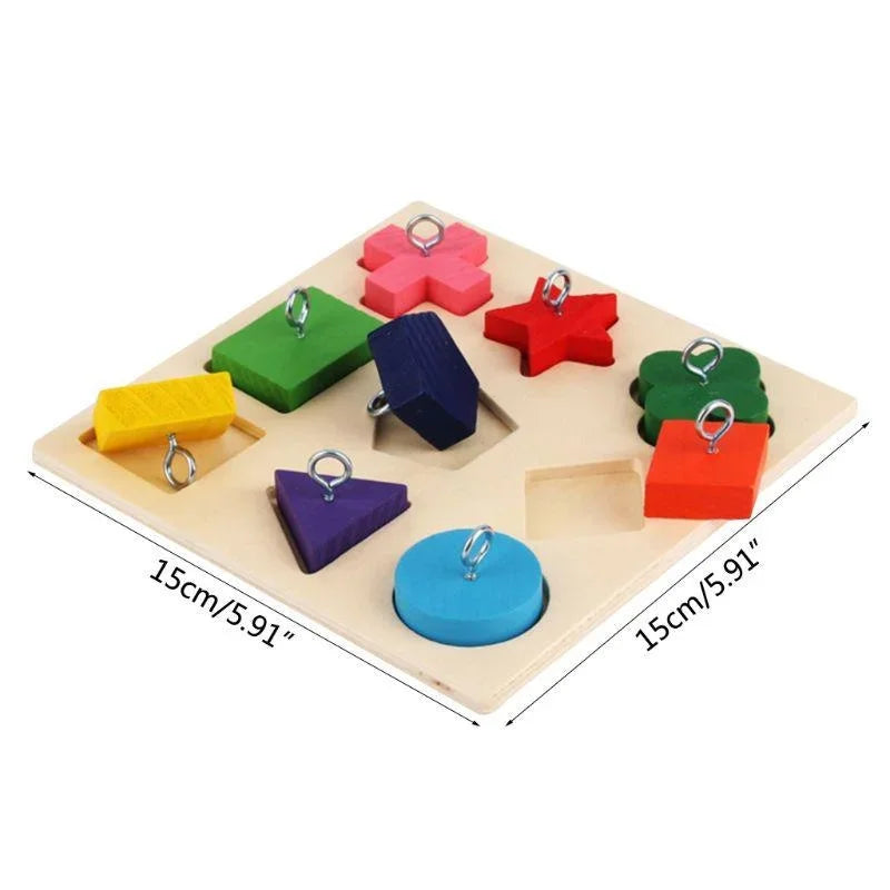Holzpuzzle für Papageien – pädagogisch wertvoll, 15 x 15 cm