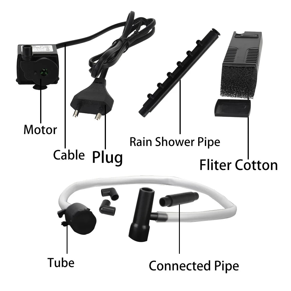Tauchpumpe für Aquarien, 3–8 W, leise – Filter und Sauerstoff