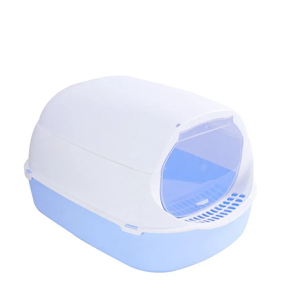 Halbgeschlossene Katzentoilette – PP, 37x26x15cm, Spritzschutz, Belüftung
