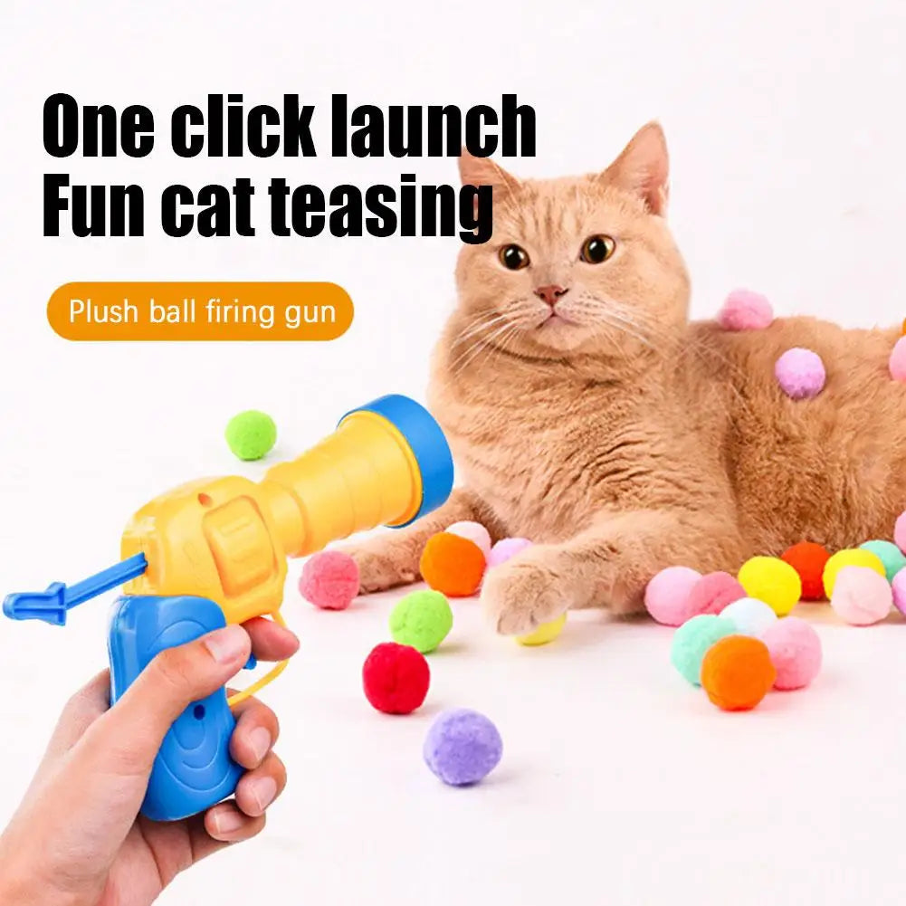 Interaktives Katapult mit 20/21 Plüschball – Stil Katten Speelgoed