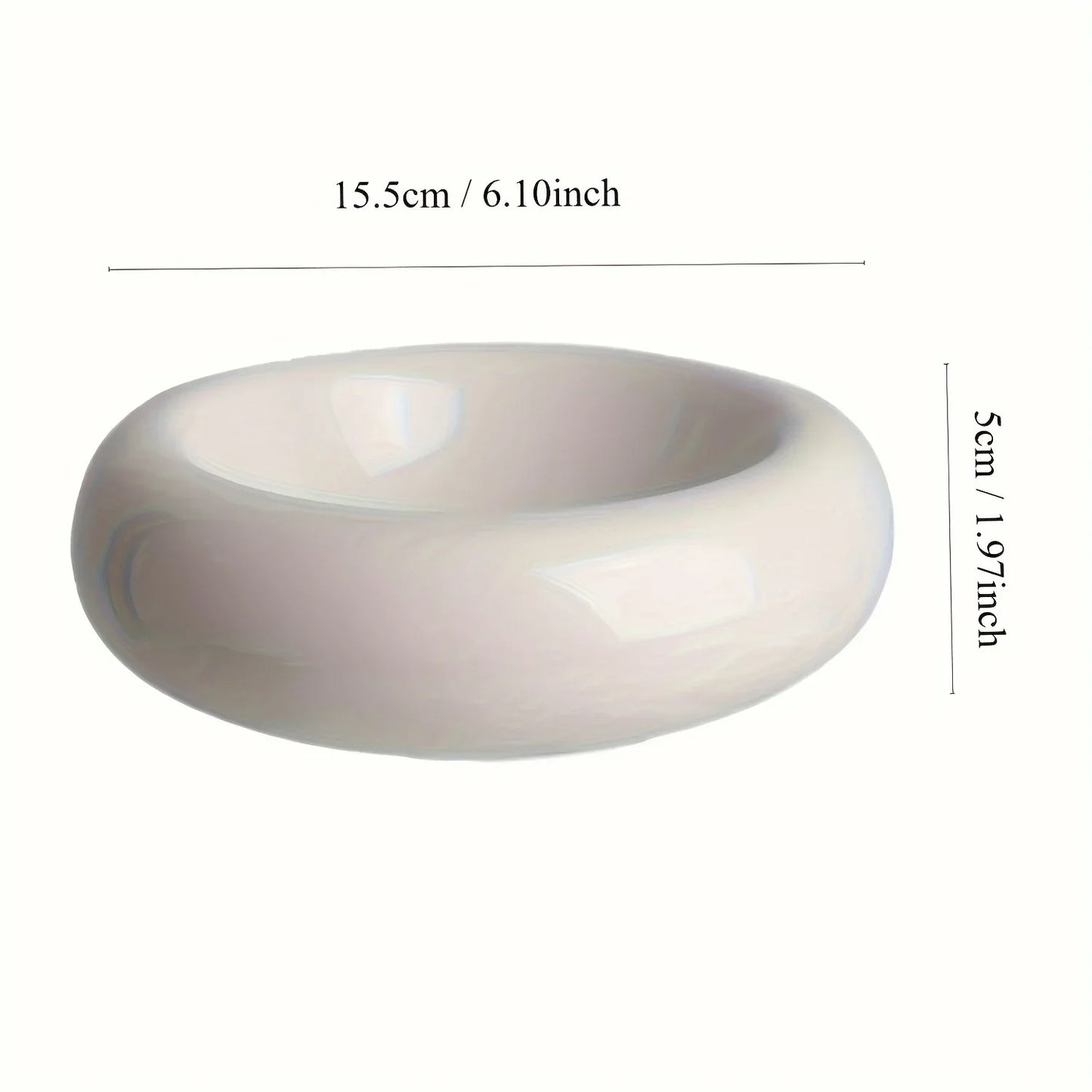 Keramik-Katzennapf 250 ml – Rutschfest, Donutform, Ø 15,5 cm, Weiß