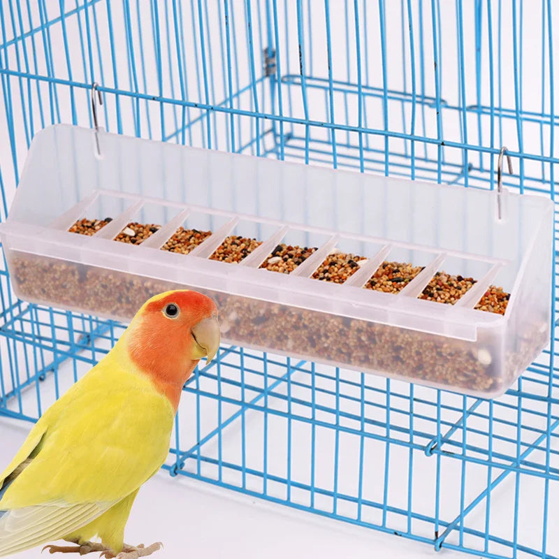 Vogelfutterhaus mit 6 Fächern zum Aufhängen – Transparentes Kunststofffutter für Tauben und Hühner