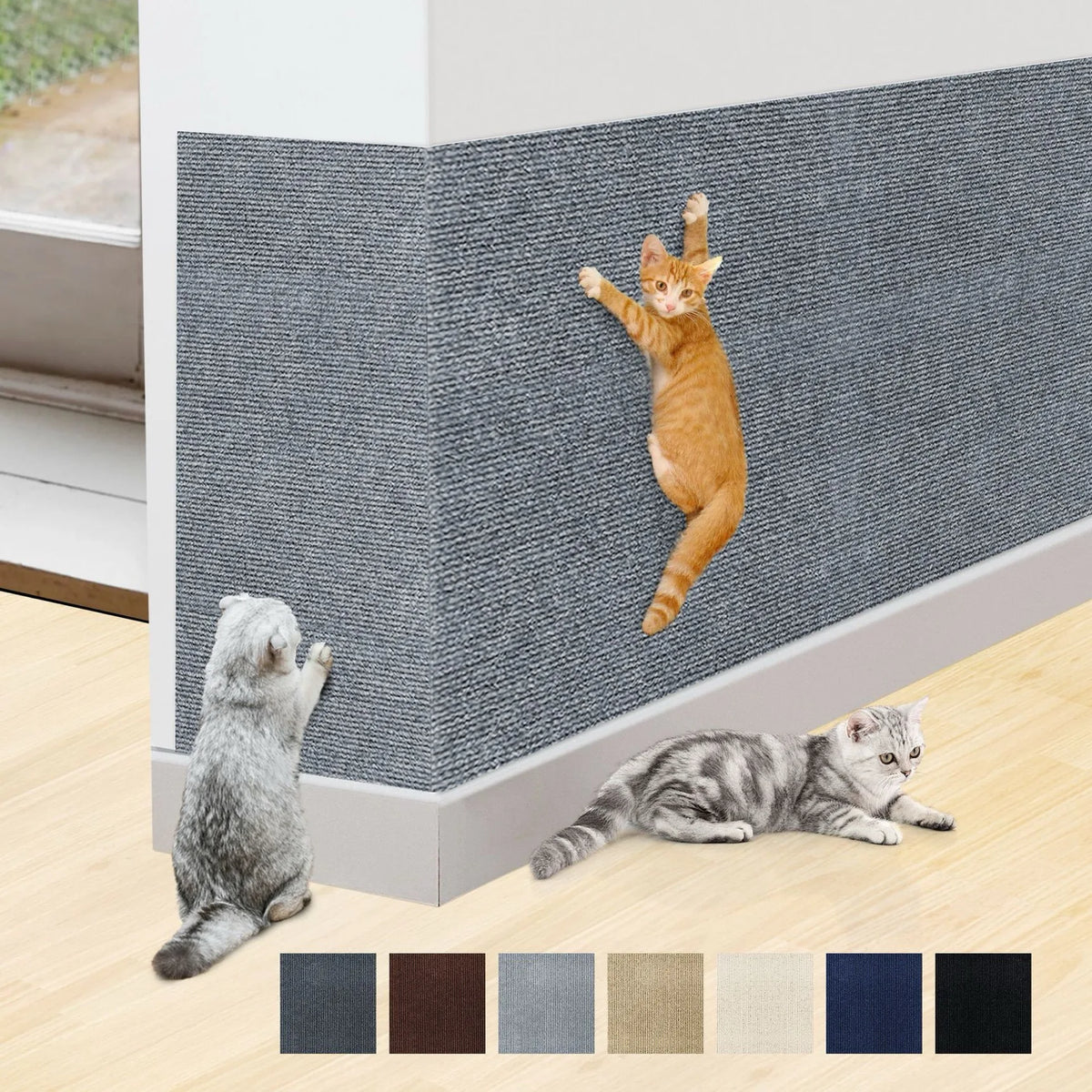 Kratzmatte für Katzen, selbstklebend aus Sisal – individuell zuschneidbar, Möbelschutz
