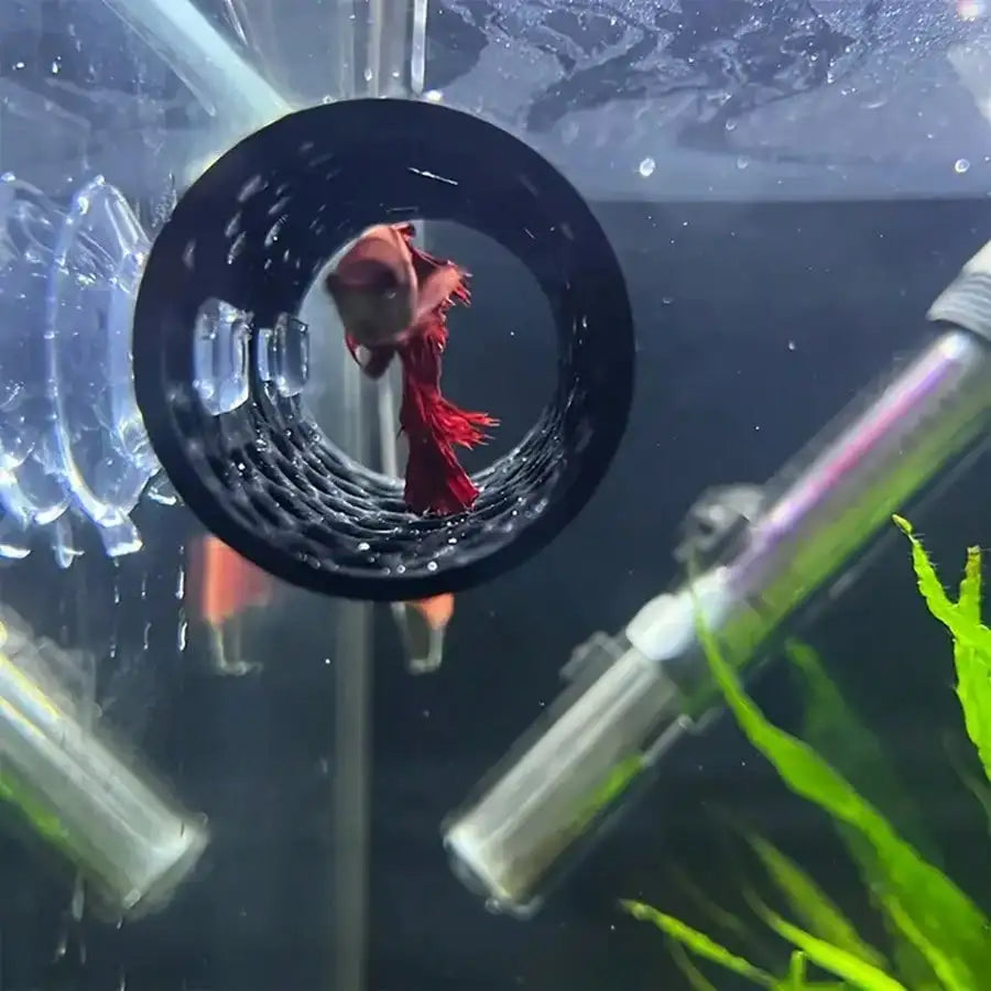 AquaHaven Schwarze Aquarium-Versteckröhre mit Saugnapf