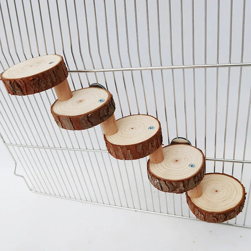 Kletterleiter aus Holz für Hamster oder Vögel – 3 oder 5 Stufen