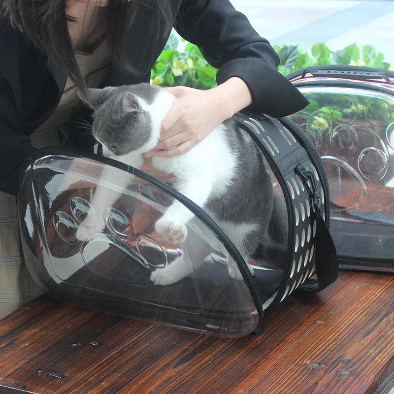 Transparenter Haustierrucksack aus PVC/EVA – Atmungsaktive Tragetasche