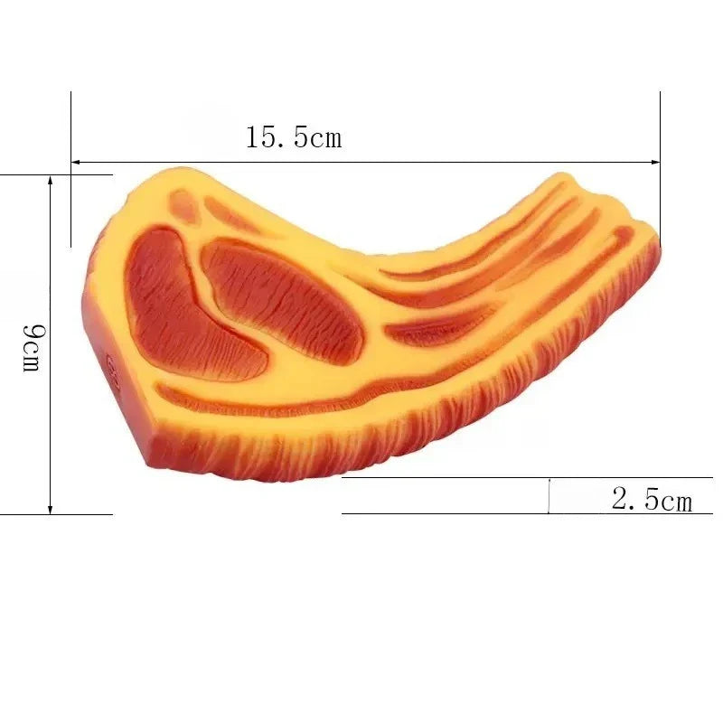 Kauspielzeug aus Gummi für Hunde – Steak-Design, 15 cm, mit Soundeffekten