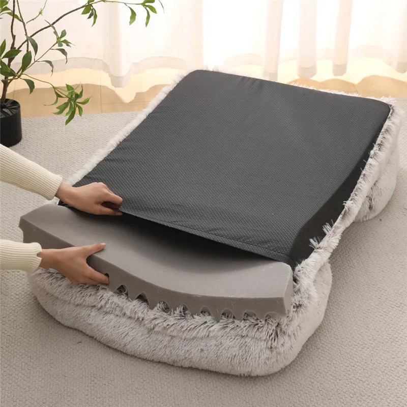 Premium-Hundebett aus dickem Plüsch für große Hunde – Warm und fest (S - XL)
