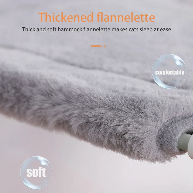 Winterliche Katzenhängematte aus Samt – Doppellagiger Cord – Saugnapf