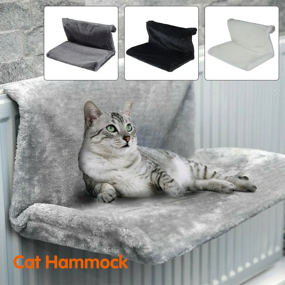 Heizkörper-Katzenbett – Fleece-Hängematte mit Metallrahmen – 46 x 30 x 25 cm