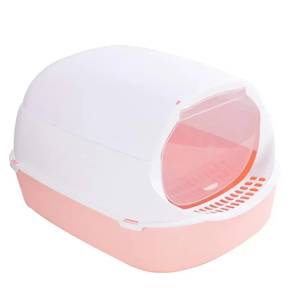 Halbgeschlossene Katzentoilette – PP, 37x26x15cm, Spritzschutz, Belüftung