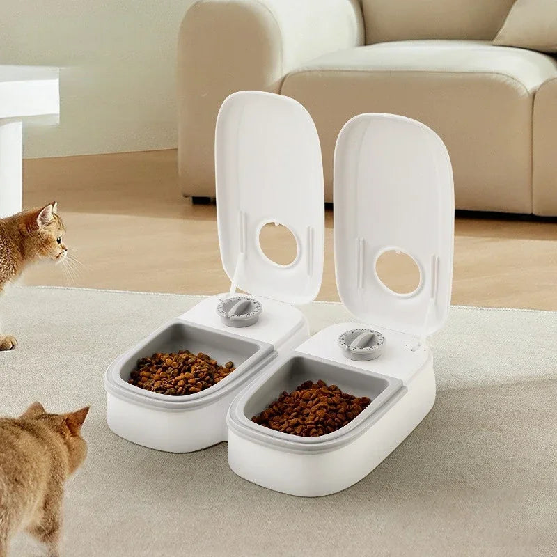 Automatischer Futterautomat für Haustiere, 700 ml – für Trocken- und Nassfutter, mit Timer