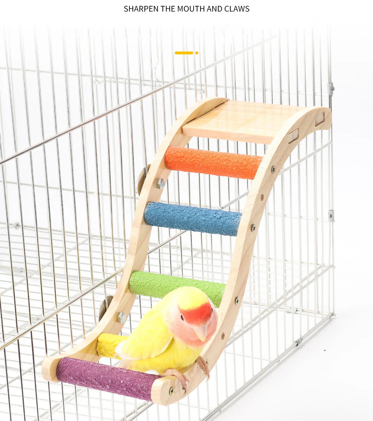 Kletterleiter aus Holz für Vögel – Kauspielzeug für Papageienkäfige