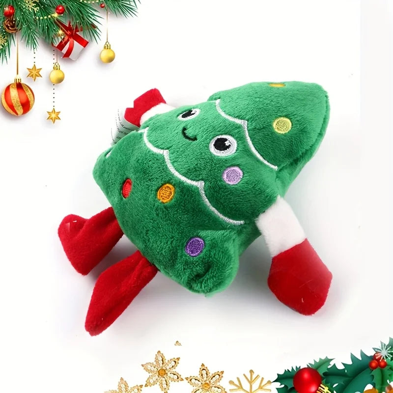 PawJoy Weihnachtsbaum Hundespielzeug – Strapazierfähiges Plüsch-Kauspielzeug für Kleine Hunde