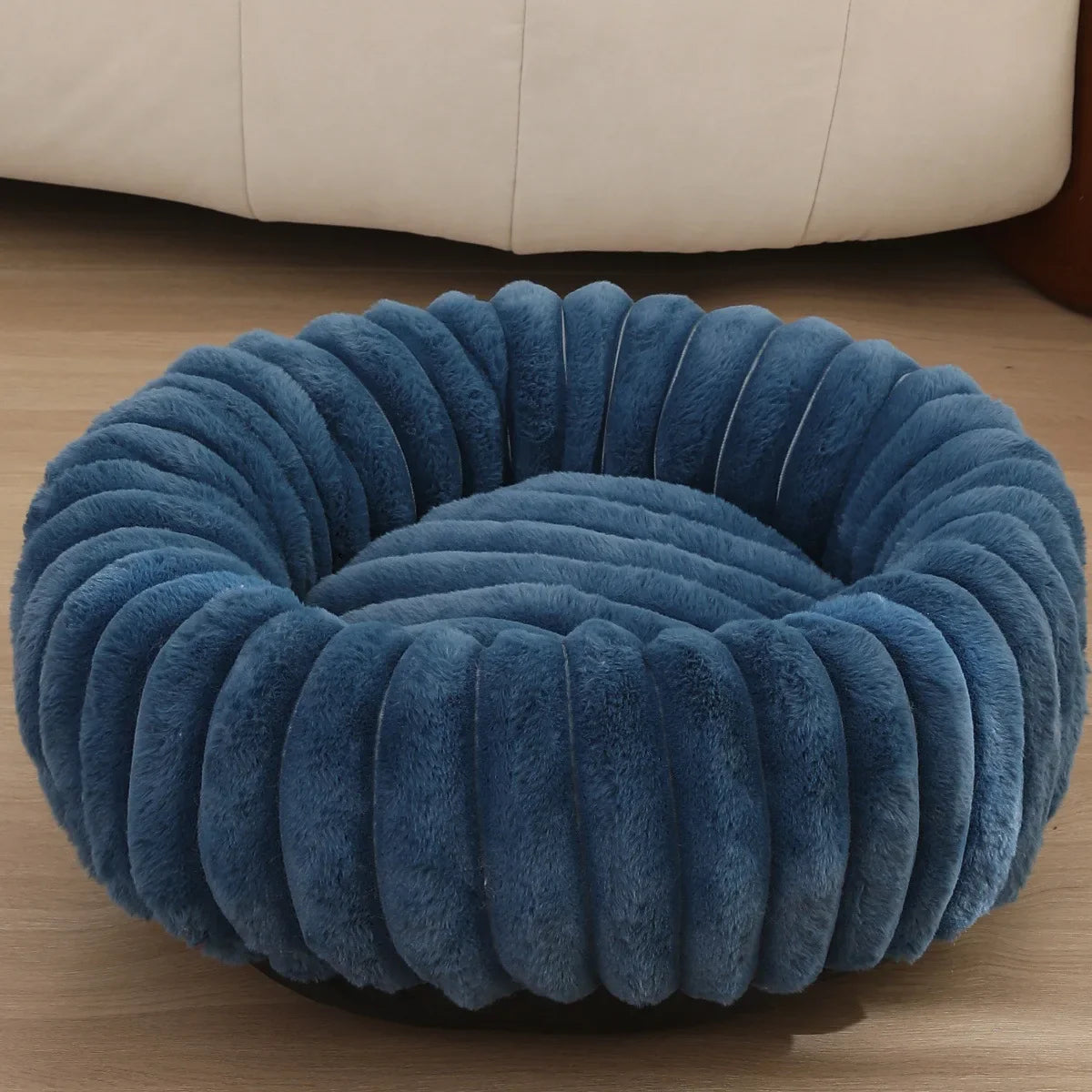 Runde, flauschige Haustiermatratze – Warmes, waschbares Bett für Katze/Hund