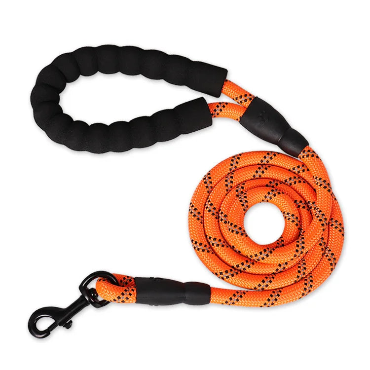 Robuste Nylon-Hundeleine 150 cm, 200 cm, 300 cm – mit weichem Griff und Karabinerhaken