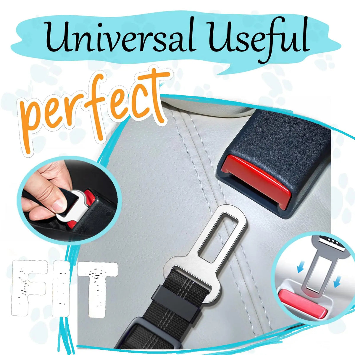 Verstellbarer Hundesicherheitsgurt aus Nylon fürs Auto – 40–66 cm – Gestreiftes Design