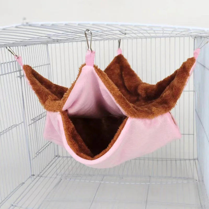 SnuggleNest Doppellagige Plüsch-Hängematte für Nager