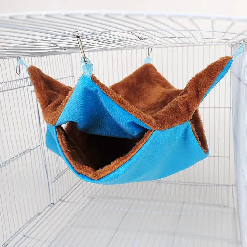 SnuggleNest Doppellagige Plüsch-Hängematte für Nager
