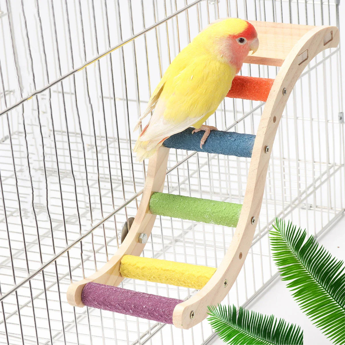 Kletterleiter aus Holz für Vögel – Kauspielzeug für Papageienkäfige