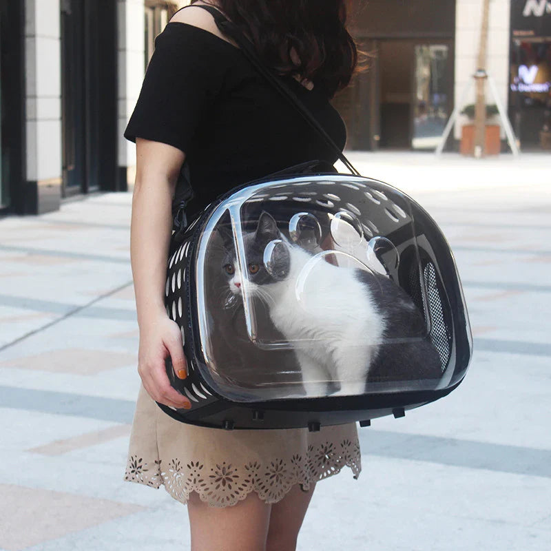 Transparenter Haustierrucksack aus PVC/EVA – Atmungsaktive Tragetasche