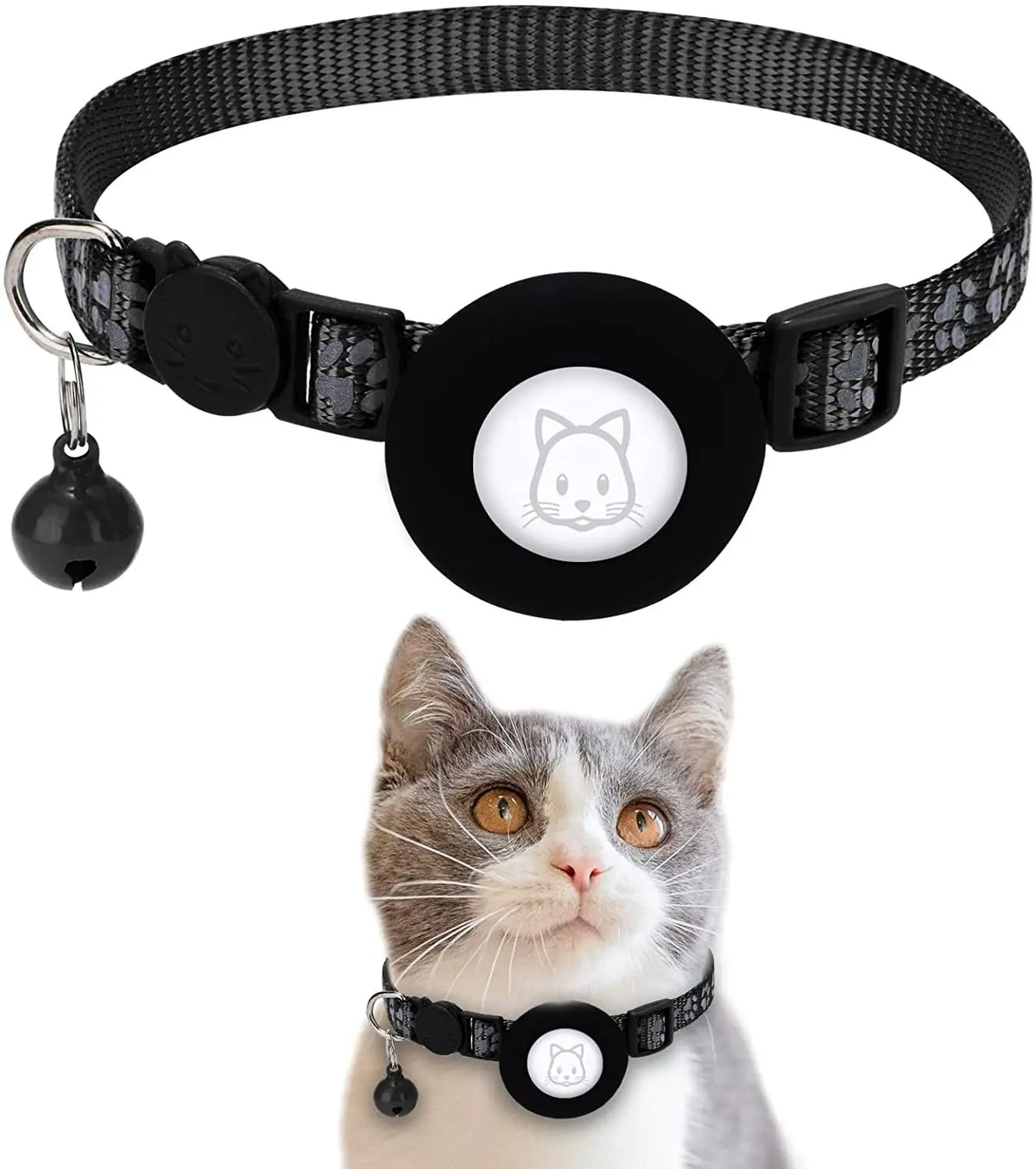 SafePaw Reflektierendes Airtag-Halsband mit Glöckchen