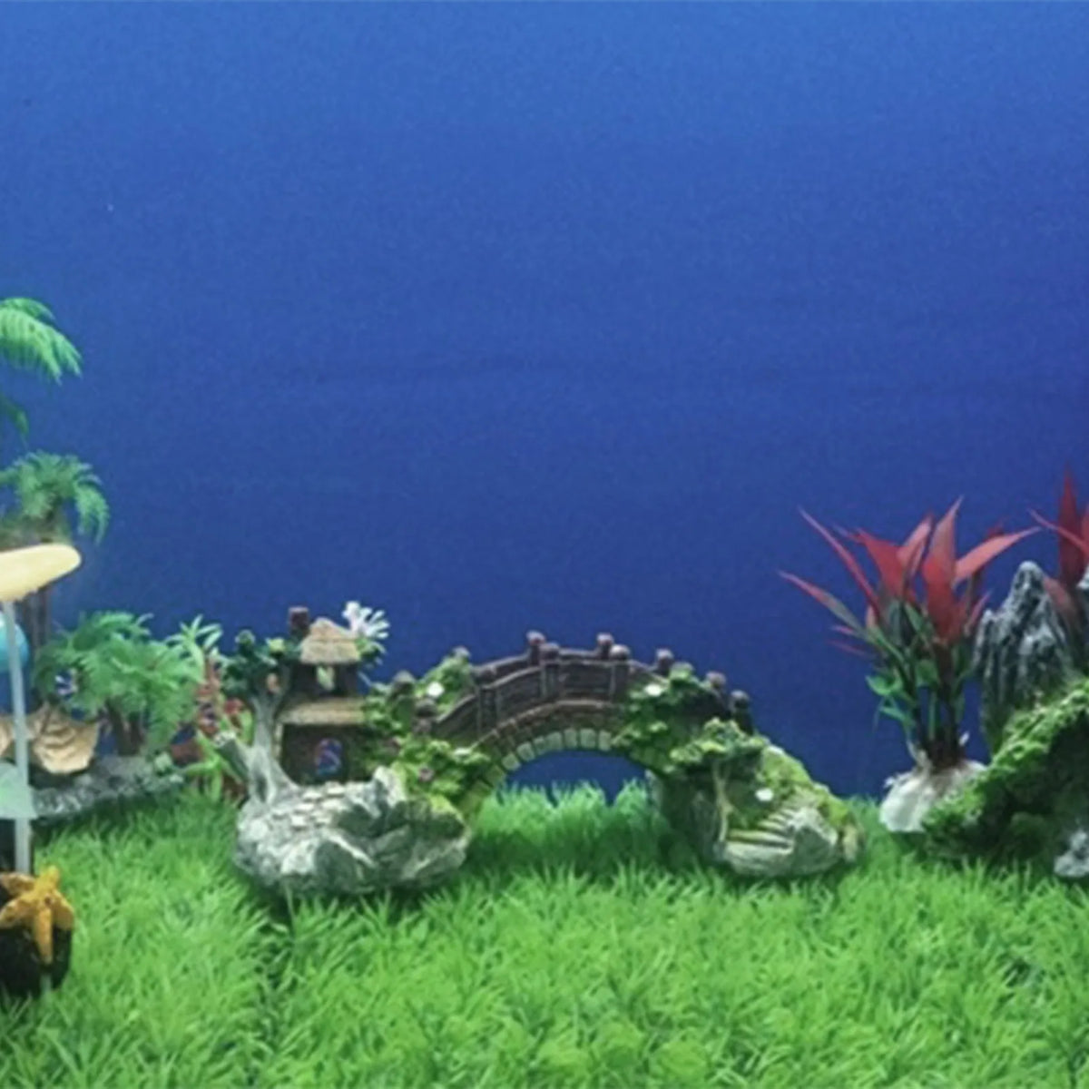 Brückenornament aus Kunstharz für Aquarien