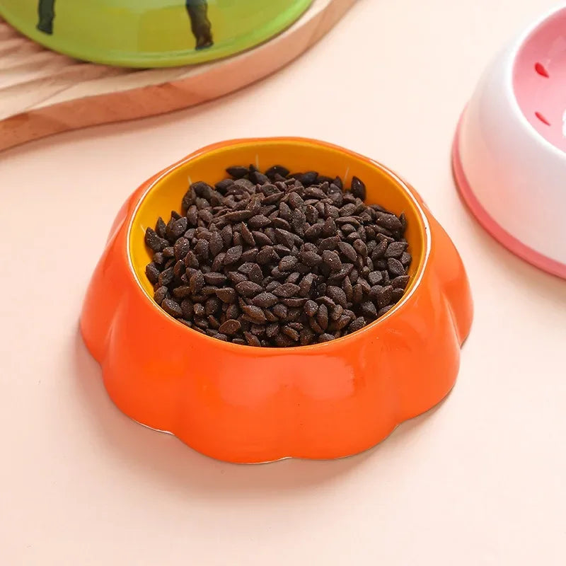 Keramik-Futternapf für Katzen/Hunde – breit und flach, Erdbeere/Wassermelone