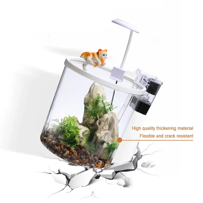 EcoFlow Kleines rundes Aquarium mit sauerstoffreichem Wasser