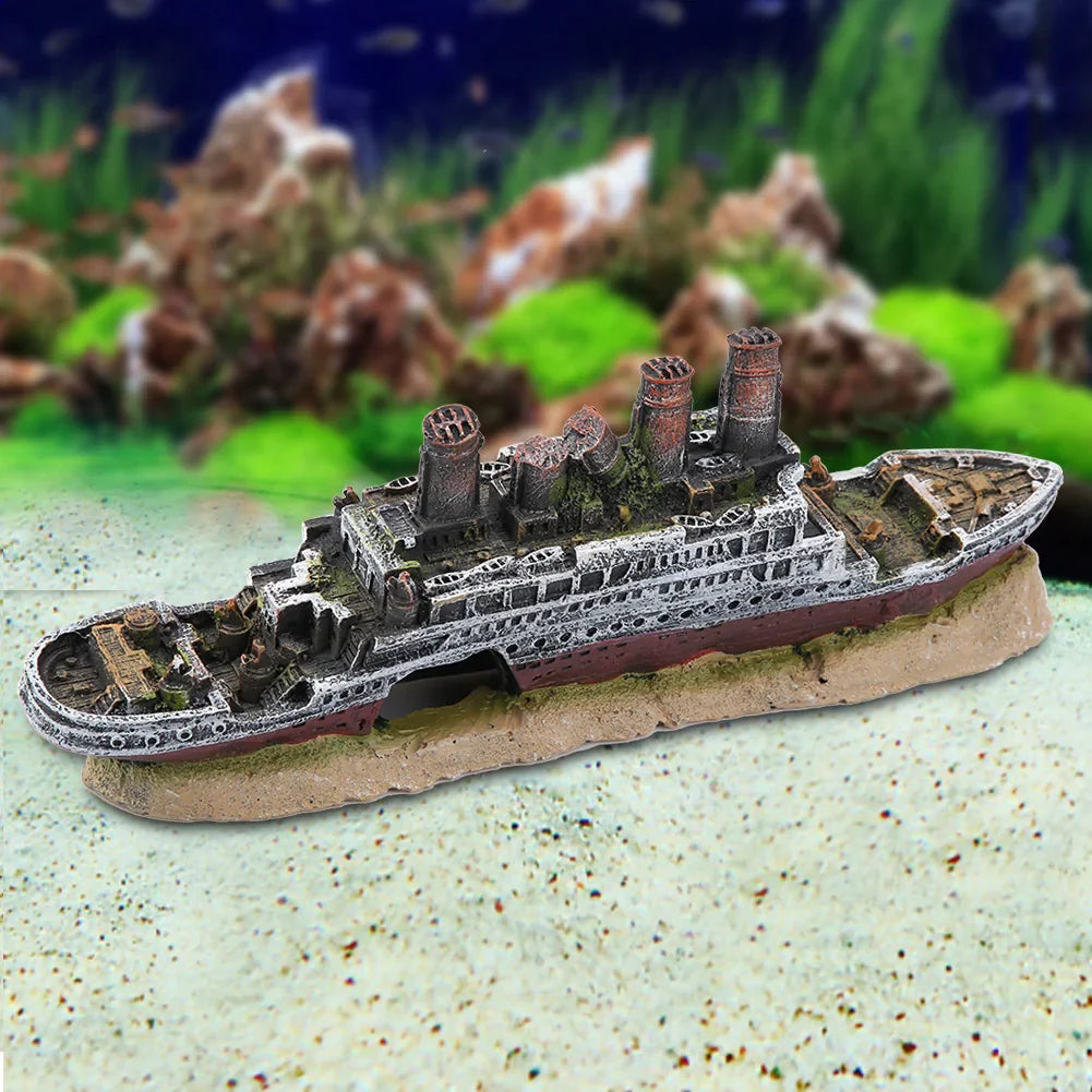 Aquarium-Schiffswrack-Ornament aus Kunstharz