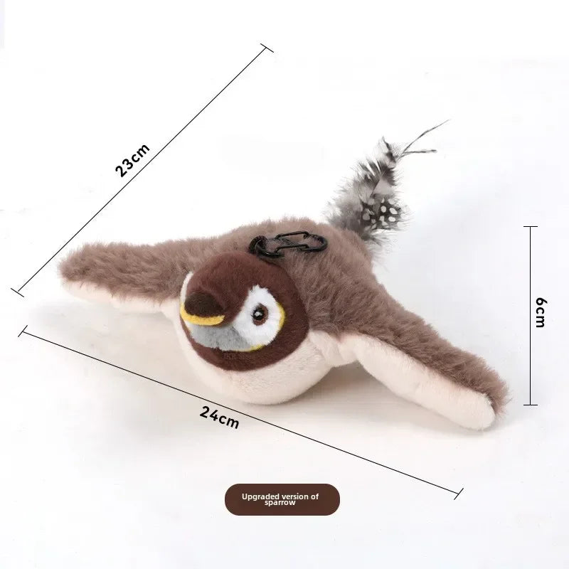 Interaktiver Katzenvogel mit Geräuschen, Katzenminze und USB-Ladefunktion