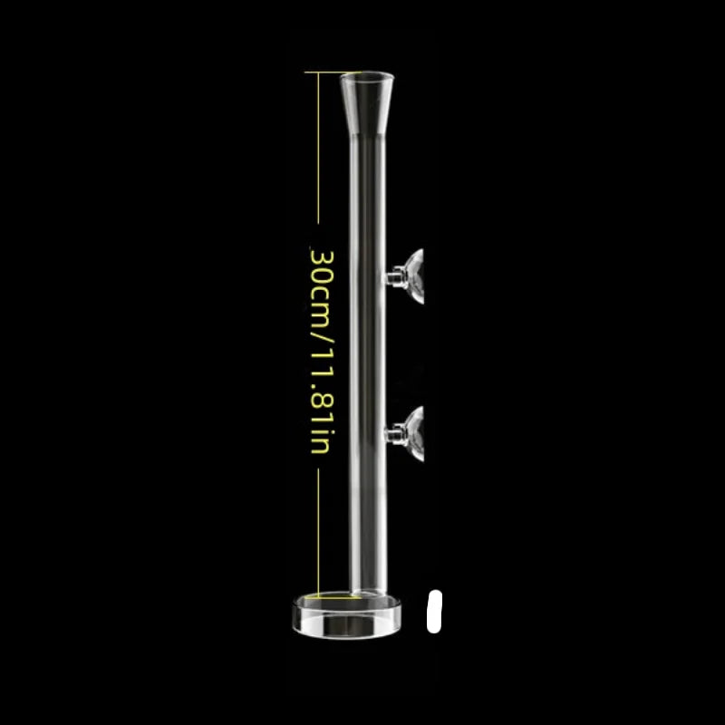 Aquarium Glas-Fütterungsrohr & Garnelenschale Set – Glockenförmiger Borosilikatglas-Futterspender