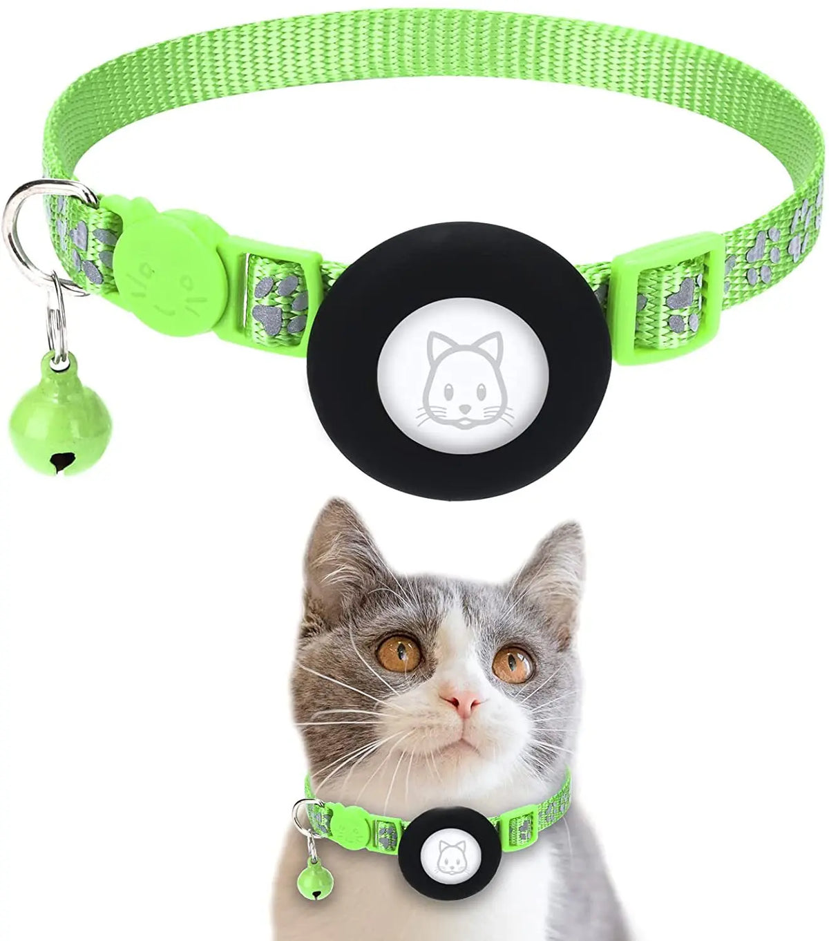 SafePaw Reflektierendes Airtag-Halsband mit Glöckchen