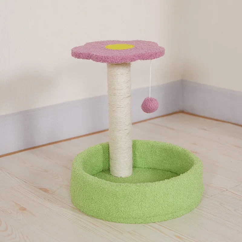 KlimPaws BloomNest Kratzbaum mit Sprungplattform und blütenförmigem Katzennest