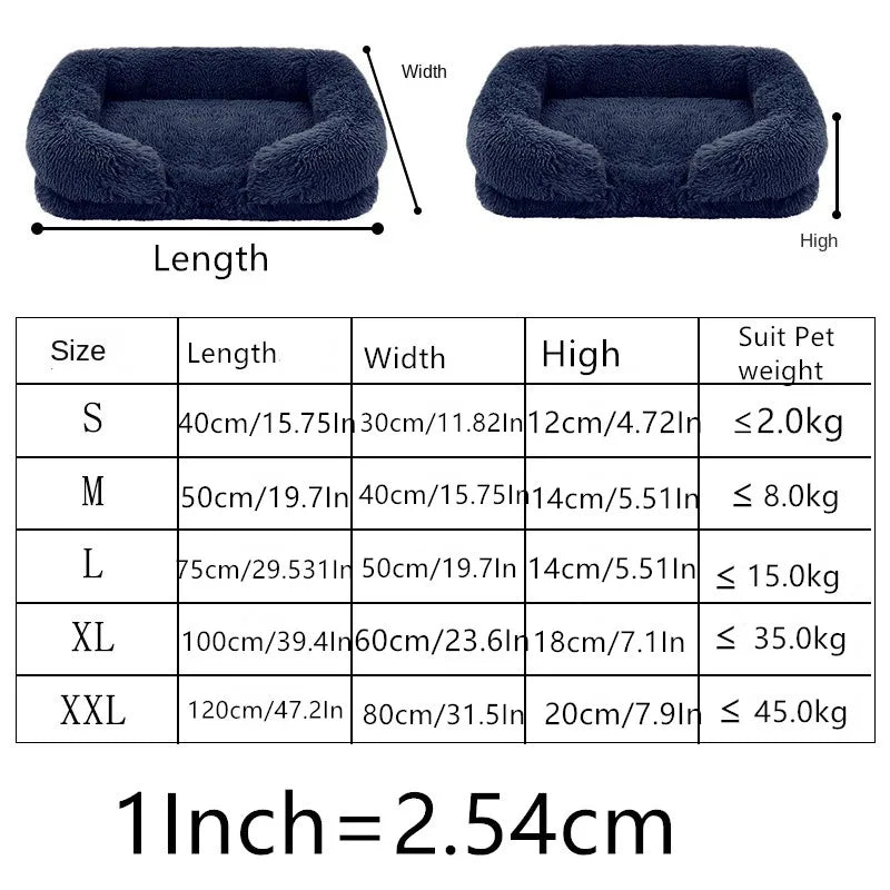 Premium-Hundebett aus dickem Plüsch für große Hunde – Warm und fest (S - XL)