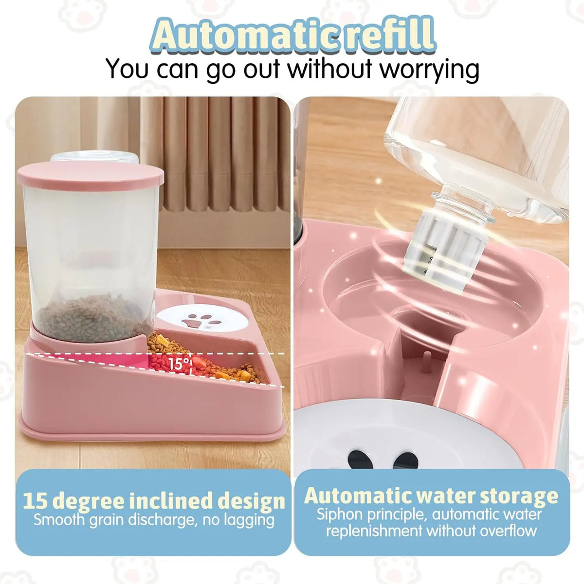 Neigbarer Futter- und Wassernapf für Hunde – 15° Neigung – BPA-freier Kunststoff