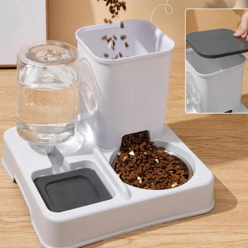 Automatischer Katzenfutter- und Trinkbrunnen – ABS Blau/Grau