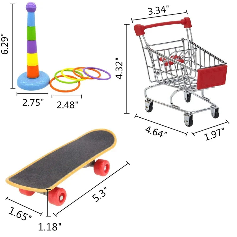 Papageienspielzeug-Set, 4-in-1 – Kunststoff, bunt, klein